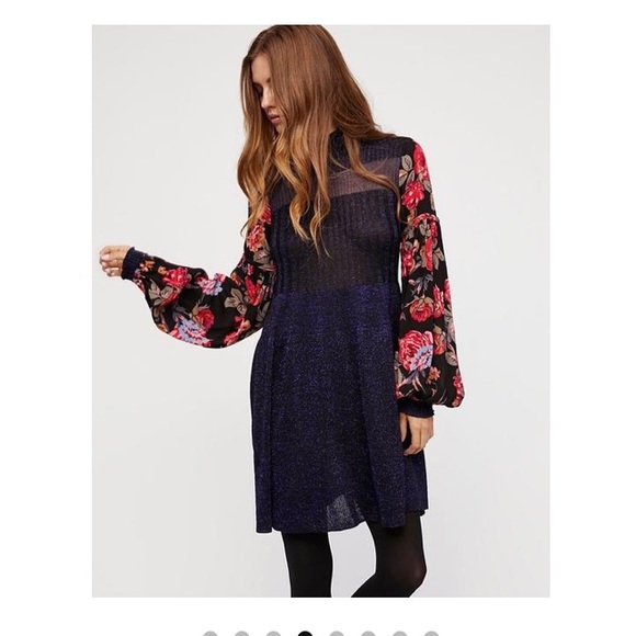 Free People Dresses & Skirts - Free People black rose and shine sweater dress